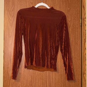 Velvet Rust Long Sleeve Top